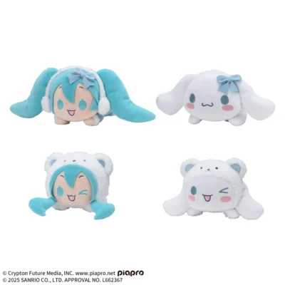 初音未來×大耳狗　趴姿　絨毛玩偶 WINTER Ver.